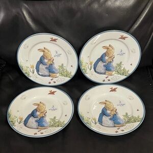Easter Peter Rabbit and Mom Salad Plates, Set of 4